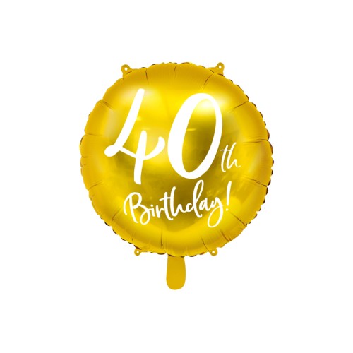 «40 Birthday» kuldne, ümmargune