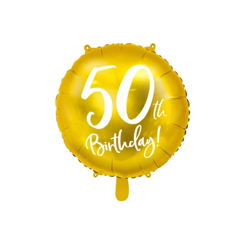 «50 Birthday» kuldne, ümmargune