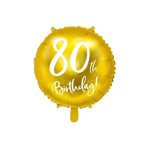 «80 Birthday» kuldne, ümmargune