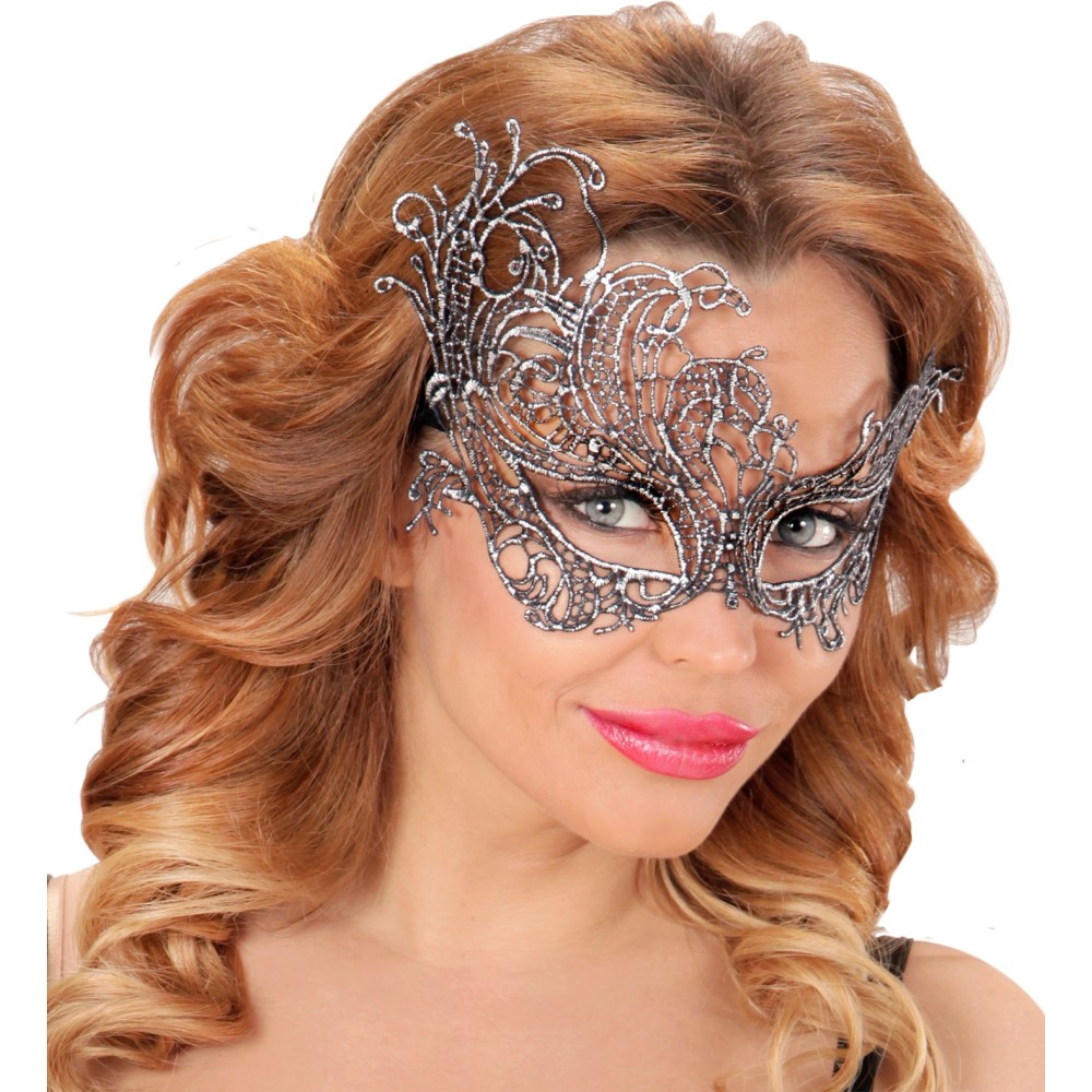 Eyemask, lace, silver