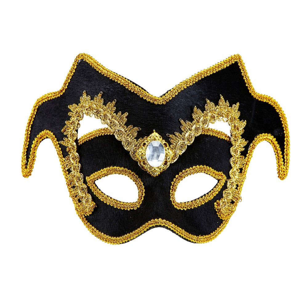 Venetian nobleman eye-mask, black-gold