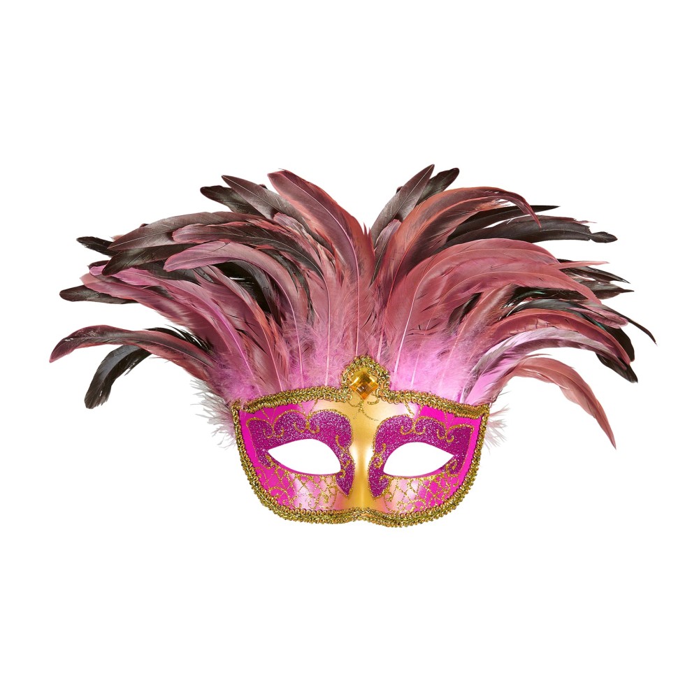 Eye mask with feathers, pink