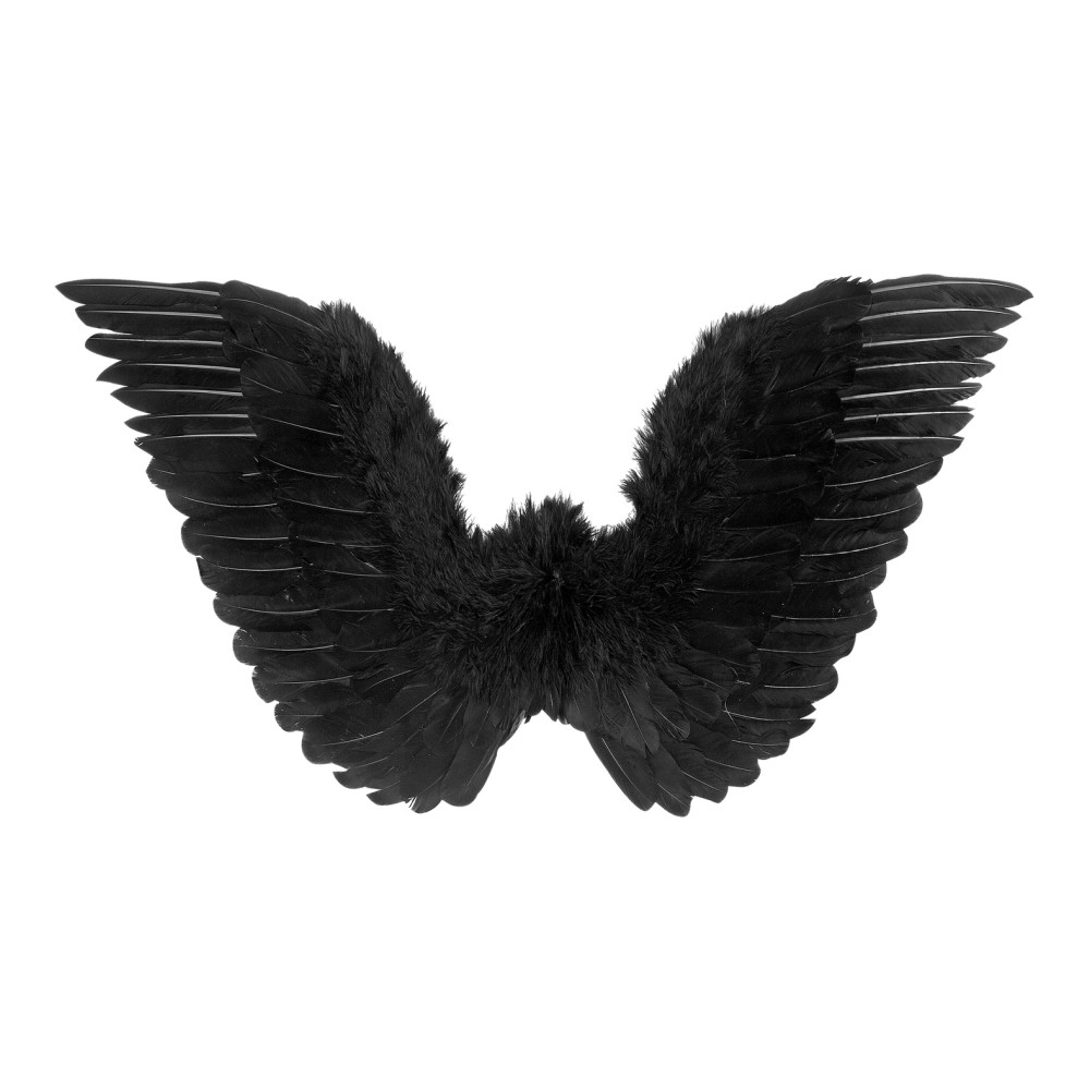 Крылья из перьев, чёрные, 78x36см