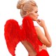 Крылья из перьев, красные, с блёстками, 46x48см