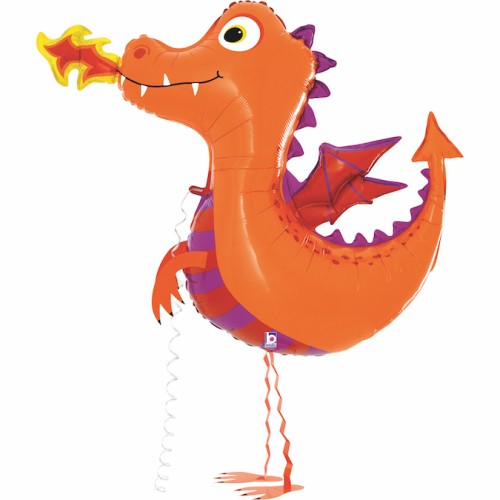 Fooliumist õhupall «Dinosaurus», oranž, kõndiv