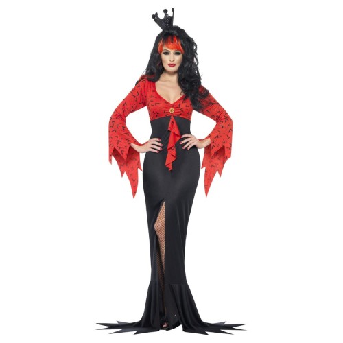 Kuri kuninganna kostüüm, kleit, punane-must (L, 44-46)