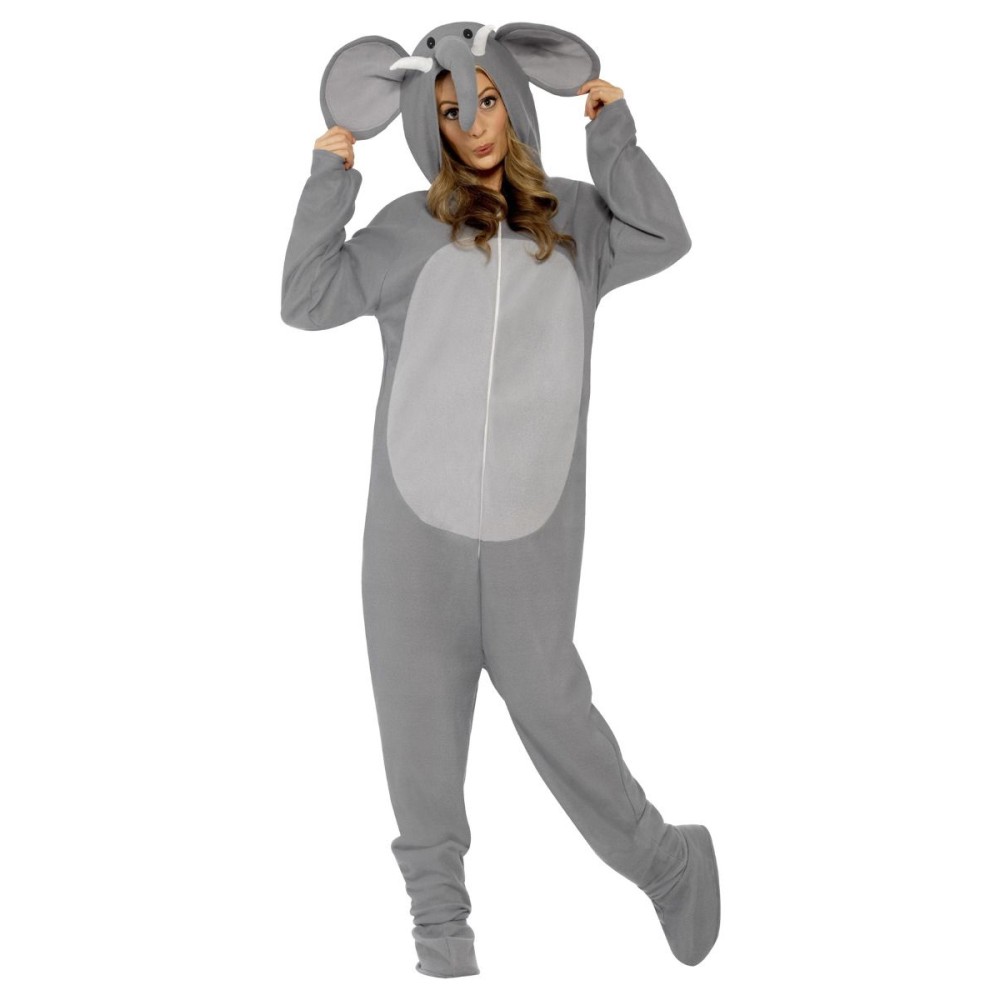Elevandi kostüüm, kapuutsiga jumpsuit (M)
