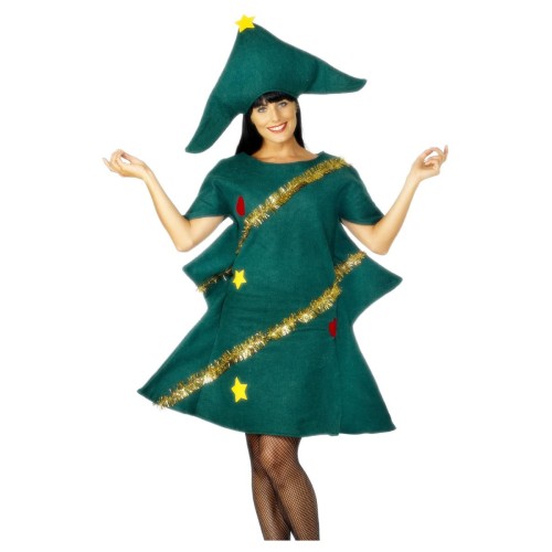 Christmas tree costume, tunic and hat (one size)
