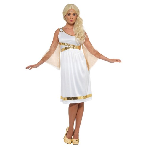 Kreeka kostüüm, kleit ja peapael, valge (S)