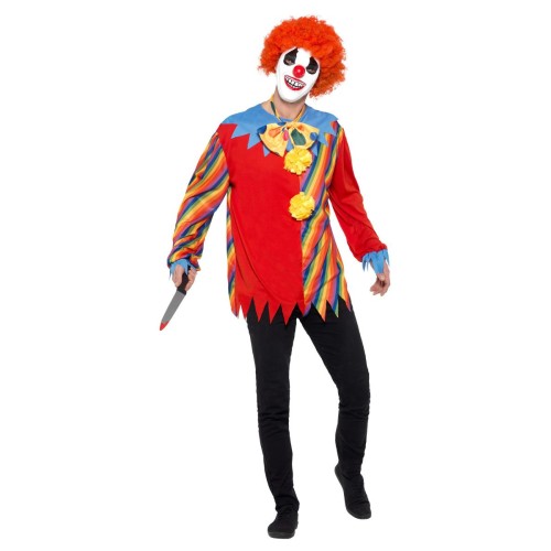Jubeda klouni komplekt, särk, kikilips ja mask (one size)