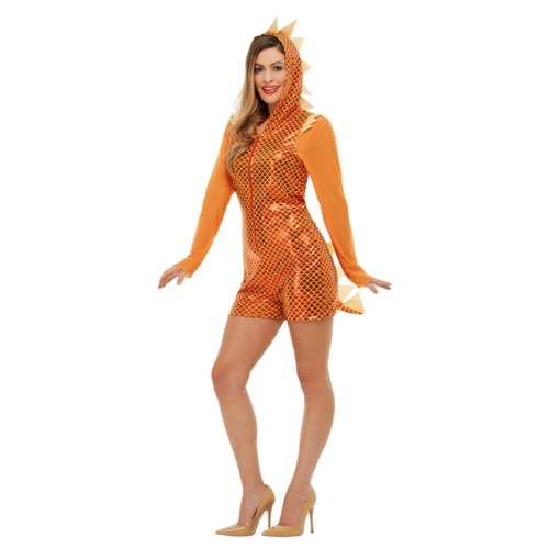 Dragon costume hooded jumpsuit (short), for women (XS, 32-34)
