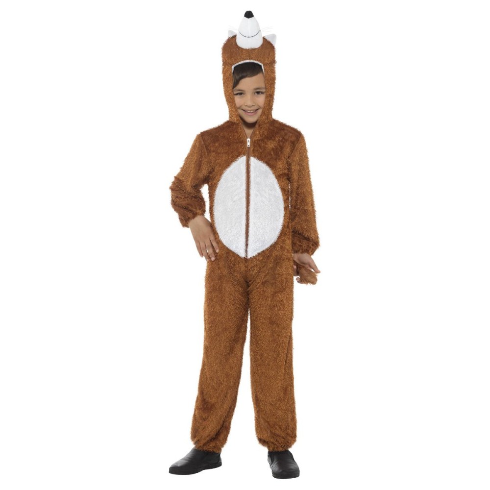 Fox costume, hooded jumpsuit, for children (S, 115-128 cm, 4-6 years)