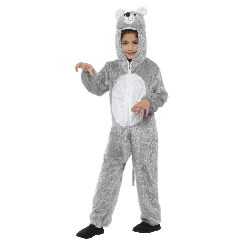 Mouse costume, hooded jumpsuit, for children (S, 115-128 cm, 4-6 years)