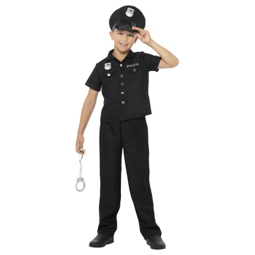 Policeman costume, shirt, pants and hat, for children (T, 152-163 cm, 12 +)
