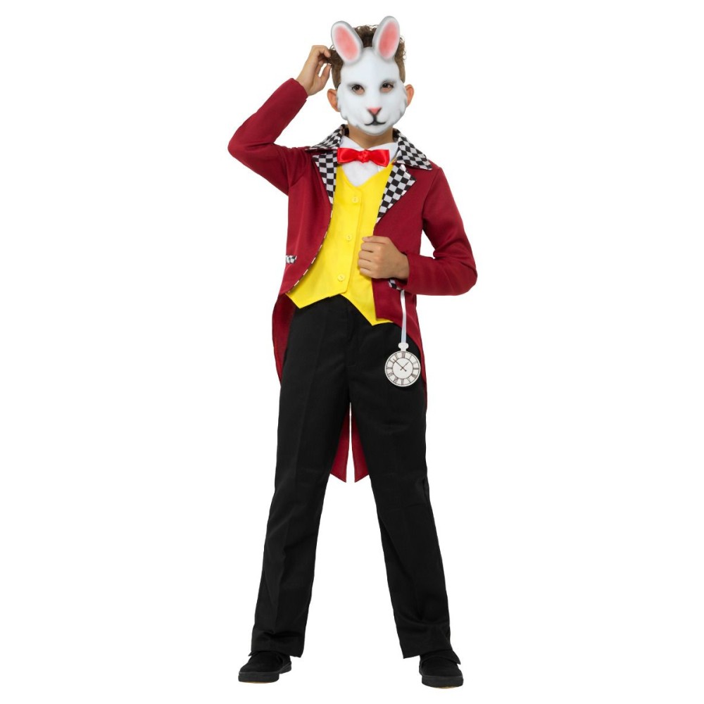 Костюм кролика, шапочка, жилет, галстук и маска, для детей (S, 115-128 см, 4-6 лет)