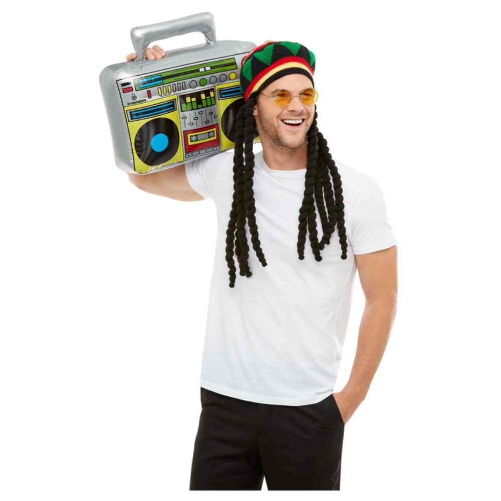 Jamaica komplekt, rastapatsid, päikeseprillid, täispuhutav raadio (one size)