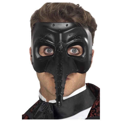 Veneetsia Capitano mask, gooti stiilis, must