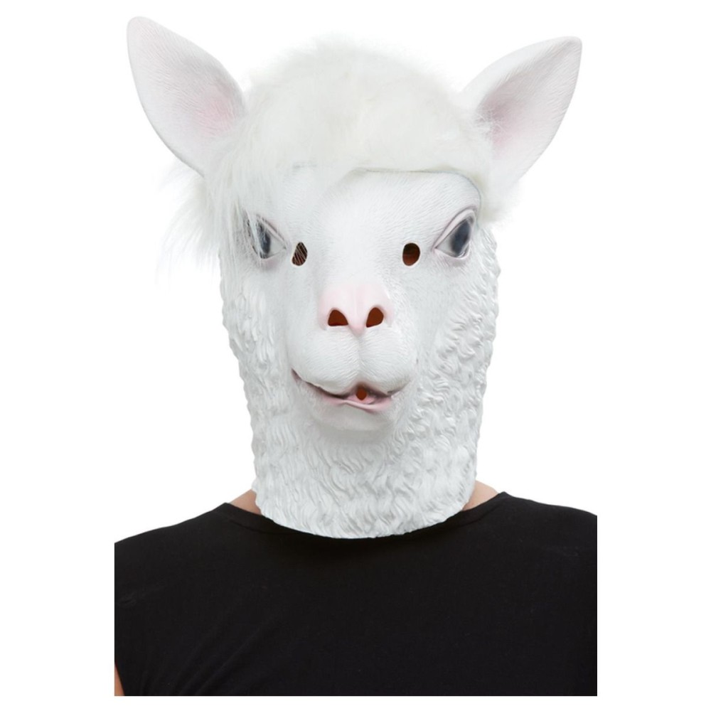 Mask llama, white, latex