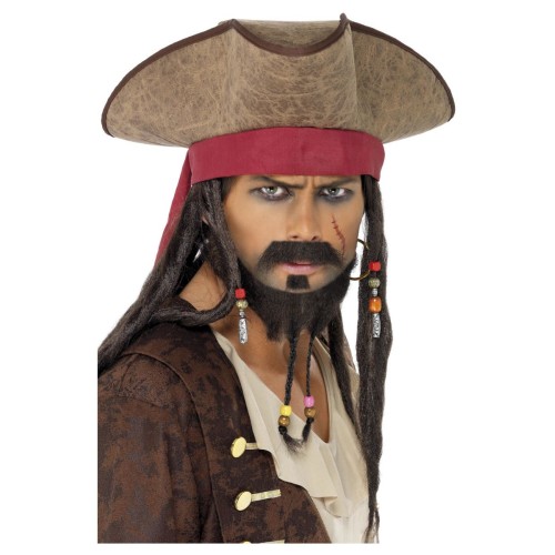 Piraadi müts, rastapatsidega, pruun