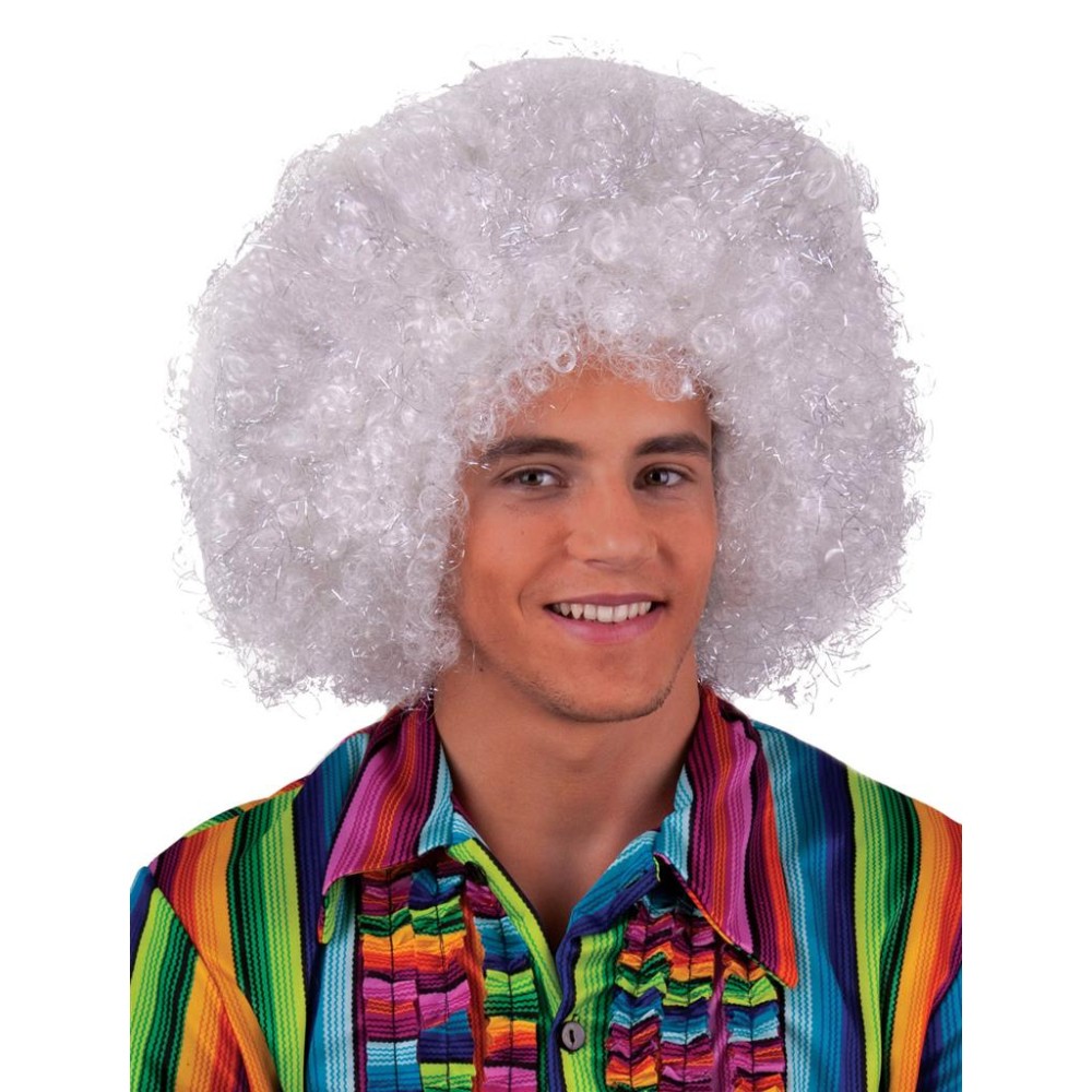 Afro wig, silver
