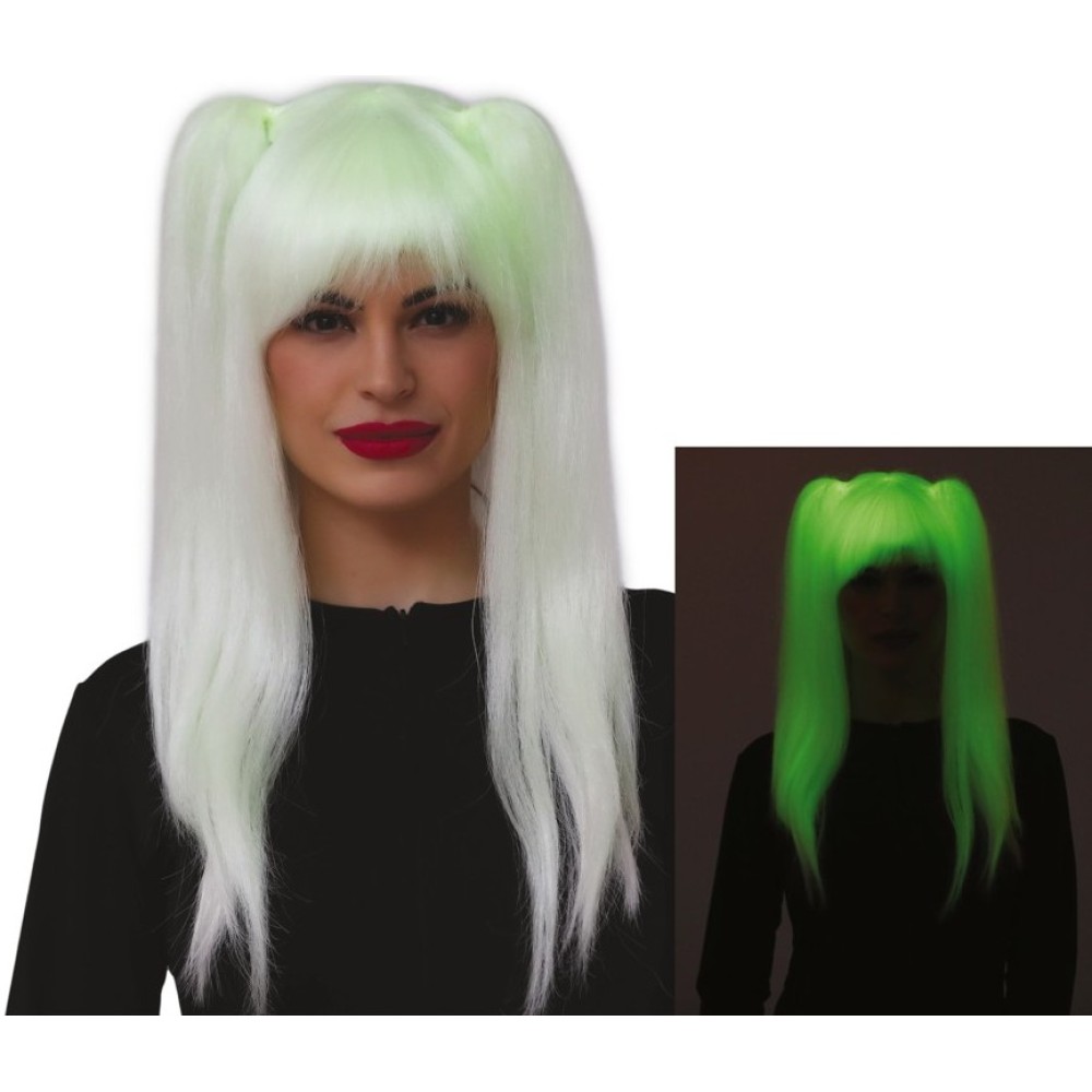 "Fluorescent wig with braids"