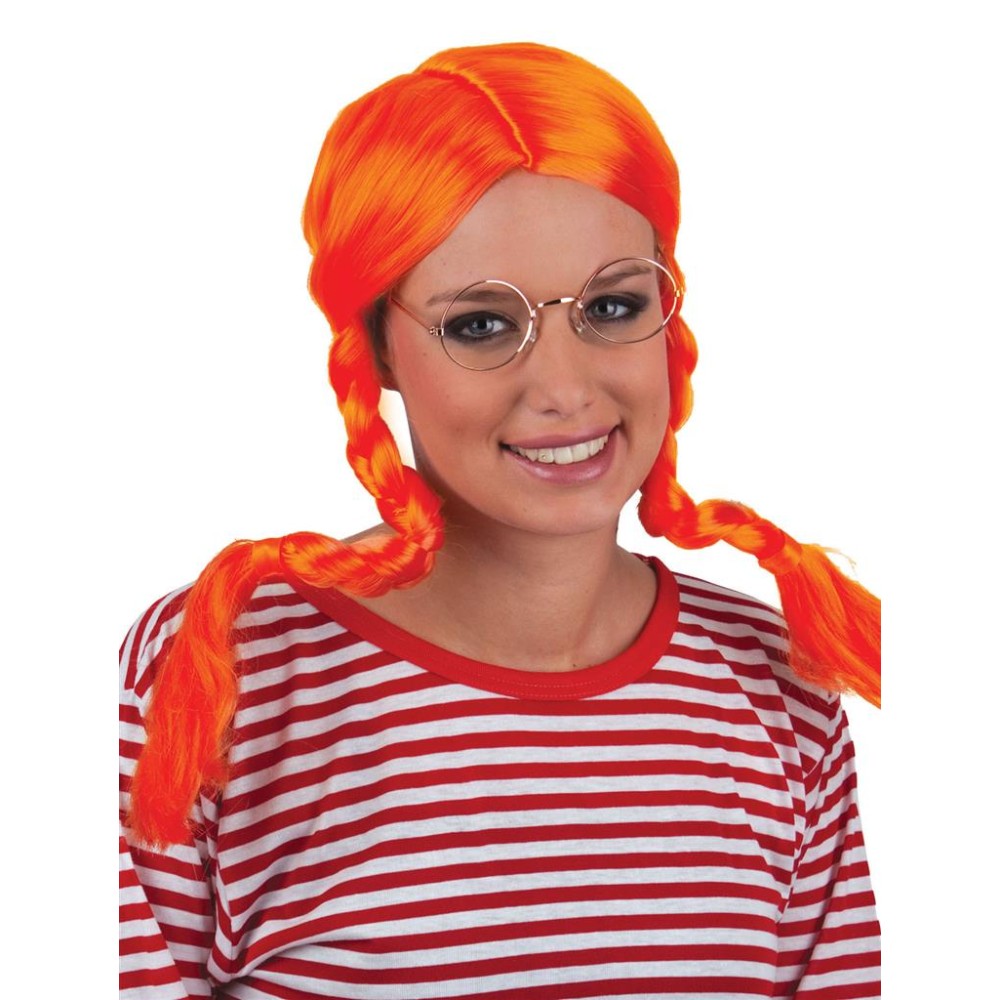 Wig "Pippi Longstocking", orange