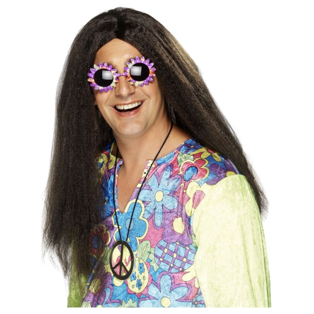 Hippie wig, long, brown