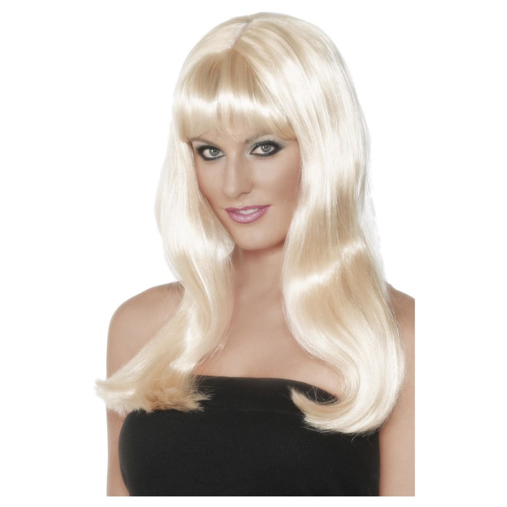 Blonde wig with fringe, long