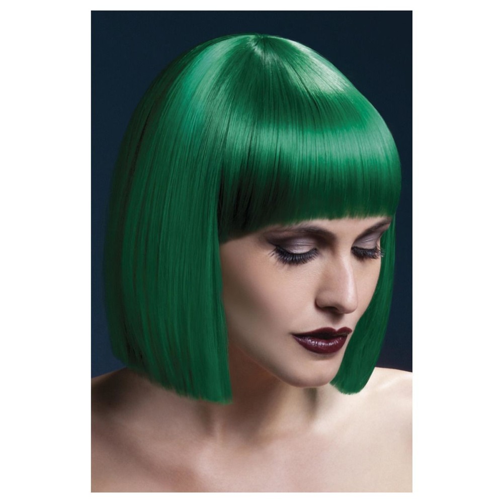 Зеленый парик с челкой (Лола), 30см