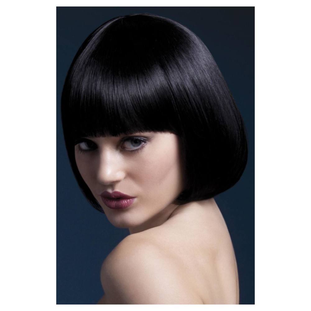 Black wig with bangs (Mia), 25cm