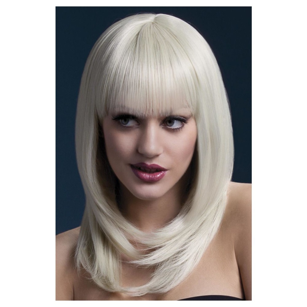Blonde wig with fringe (Tanja), straight, 48cm