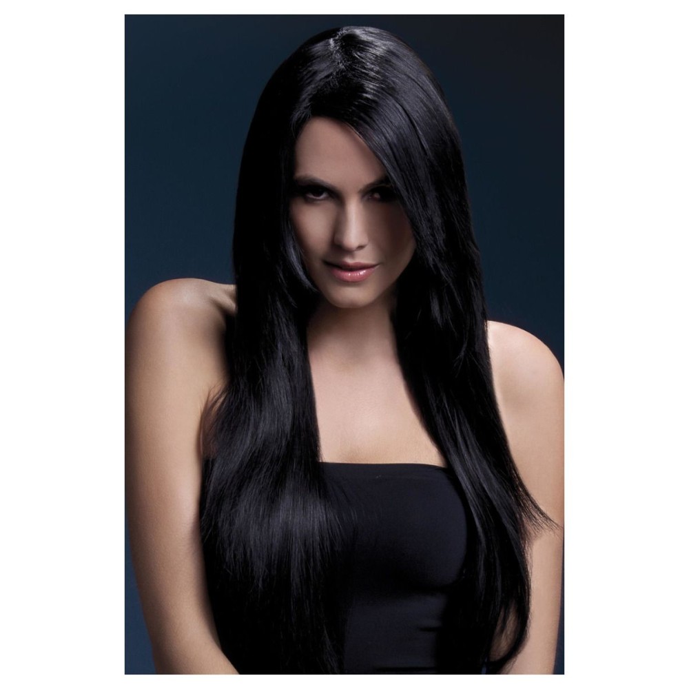 Black wig (Amber), straight, long, 71cm