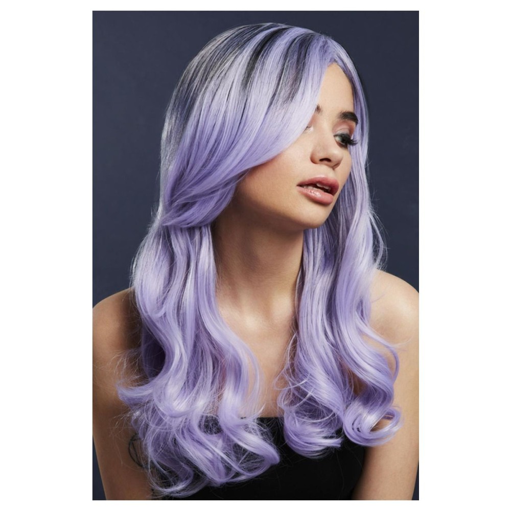 Purple wig (Khloe), waves, long, 66cm