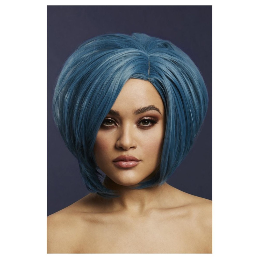 Petrol blue wig (Savanna), short, 30cm