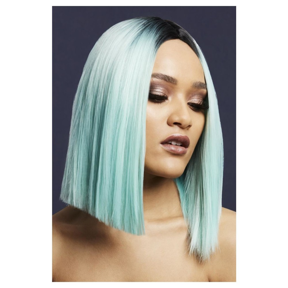 Two-tone peppermint colored wig (Kylie), straight, 37cm
