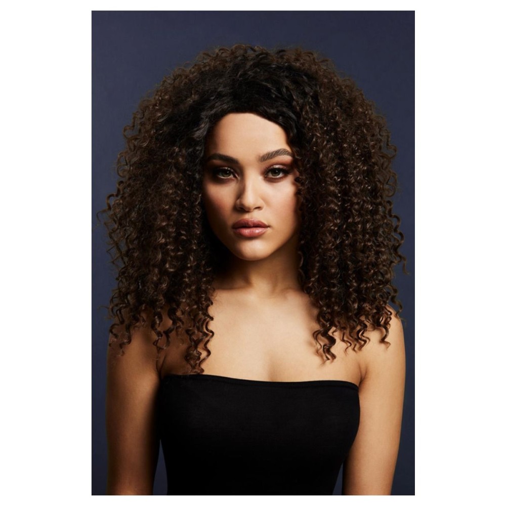 Афро парик (Lizzo), мелкие локоны, темно-коричневый, 40см