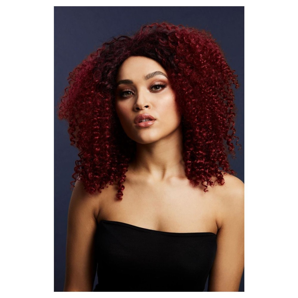Афро парик (Lizzo), мелкие локоны, сливовый цвет, 40см