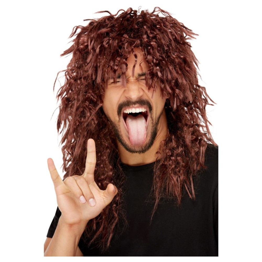 Rocker wig with tousled hair, brown
