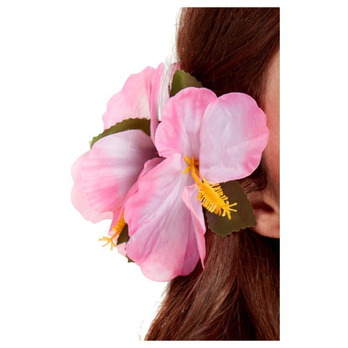 Hawaii juukseklamber lilledega, roosa