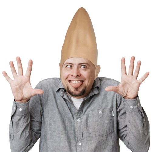 Elongated bald head