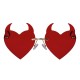 Heart-shaped glasses with devil horns