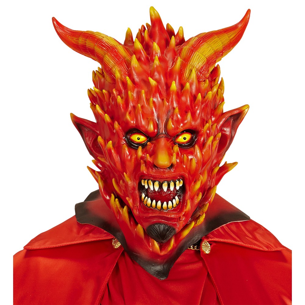 Devil mask, flaming