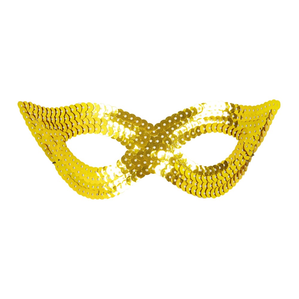 Eye mask, golden, with sequins