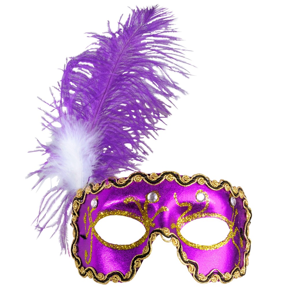 Masquerade eye mask, with feathers
