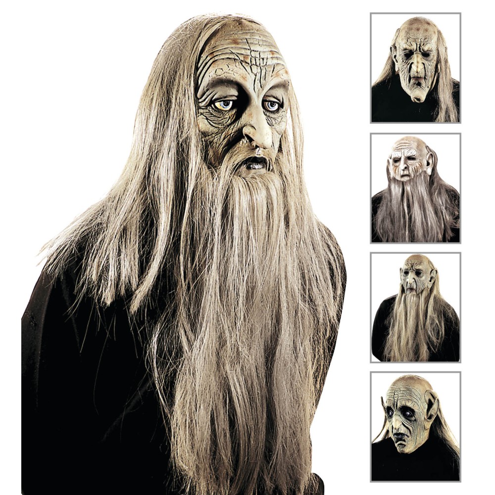 Mask, with long gray hair