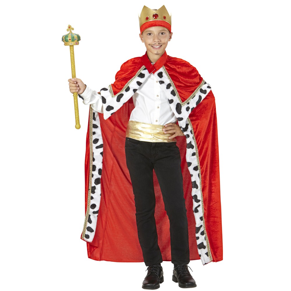 King's cape with crown, for children (140 cm)