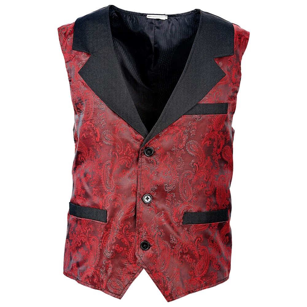 Vintage Jacquard burgundia punane vest, M/L