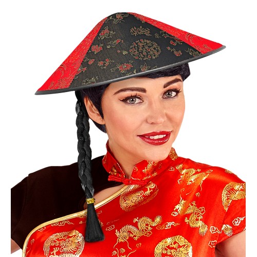 Chinese hat with braid