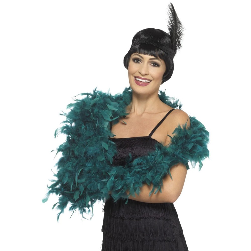 Deluxe feather boa, teal
