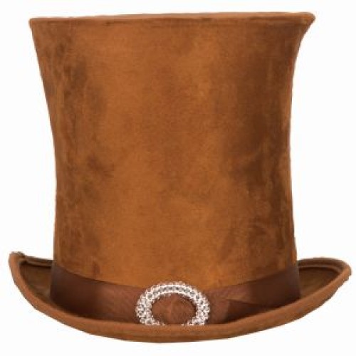 Шляпа-цилиндр, коричневая